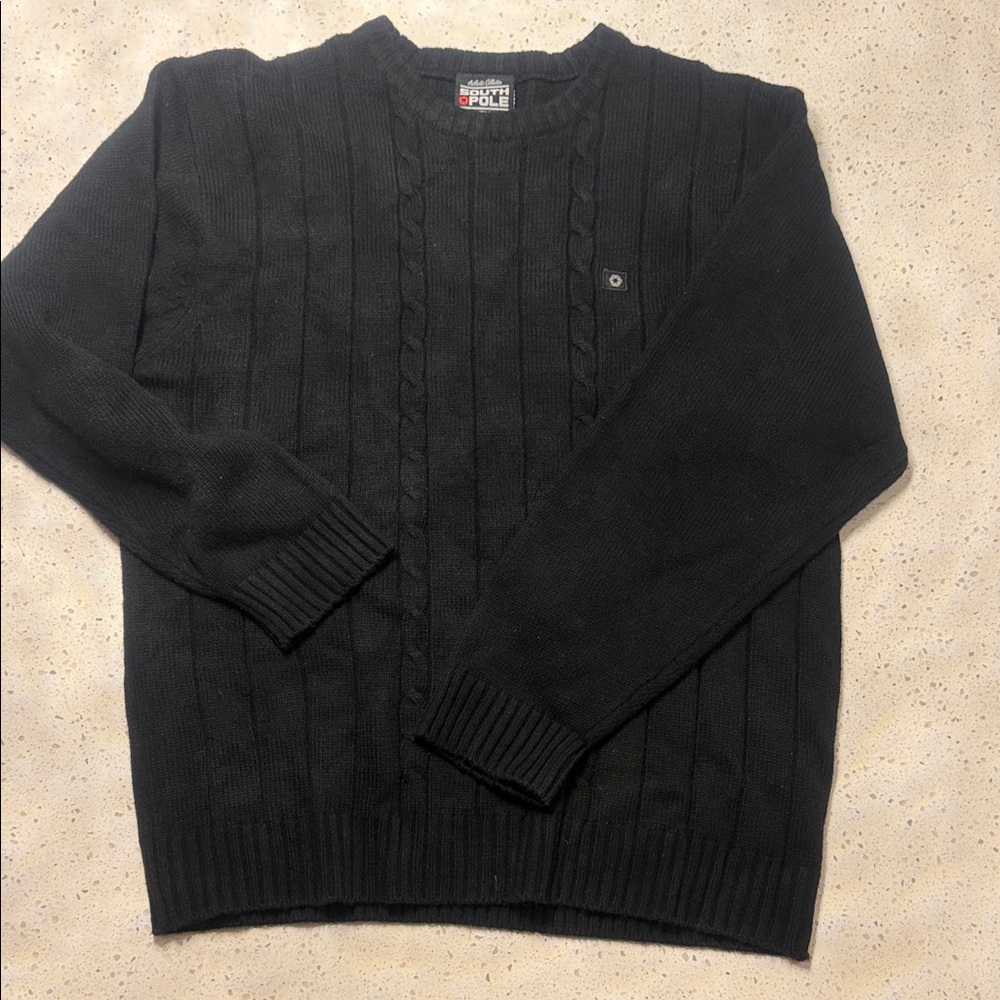 South Pole Men's Black Crewneck Sweater
